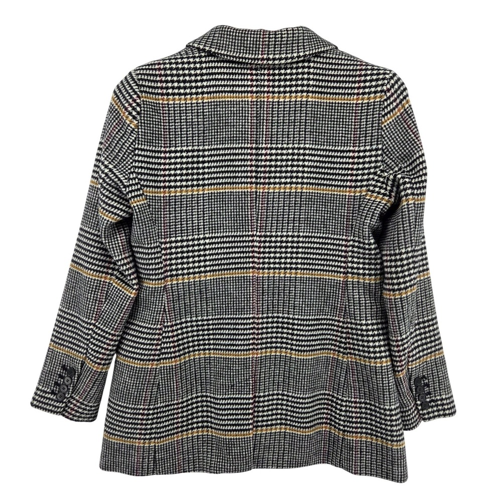 LOFT Petites Houndstooth Blazer Jacket 8P Black White Wool Blend Coat - Picture 3 of 9